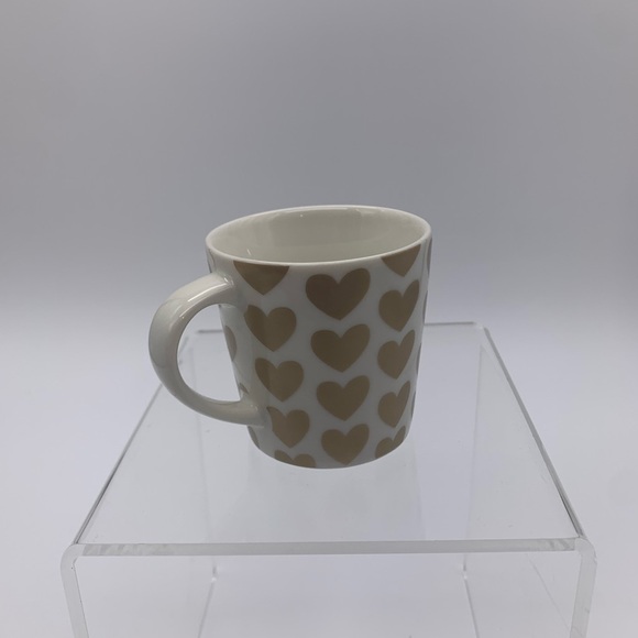 STARBUCKS Expresso Cup Mini Coffee Mug Demitasse 3 Oz 2015 Gold Hearts - Picture 5 of 8